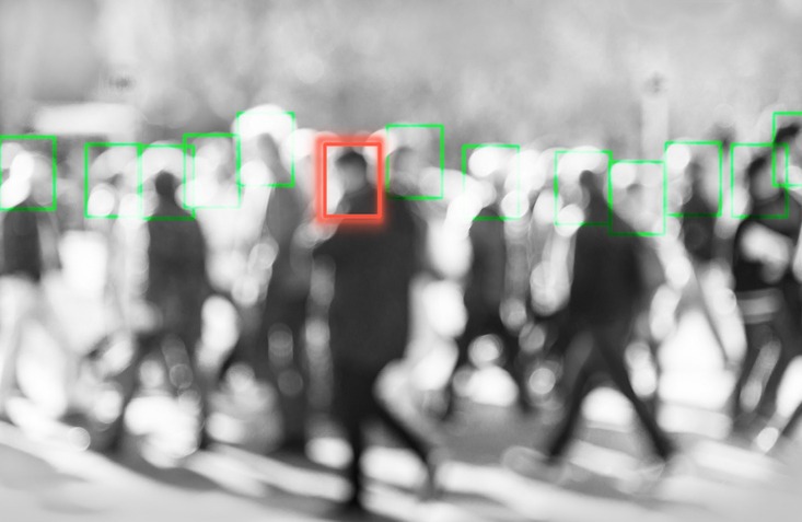 face recognition technology concept of big data and security in city