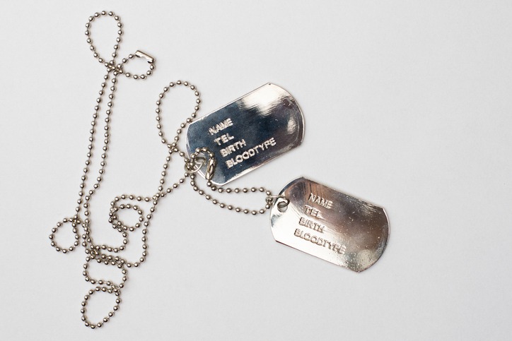 Shiny Blank Metallic Military Identification Plate