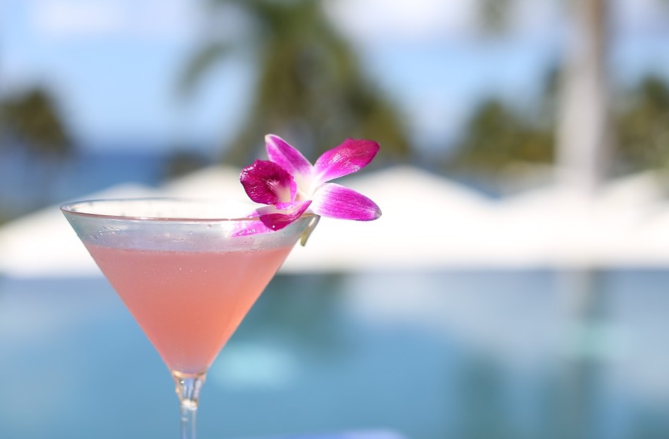 cocktail, pool, trees