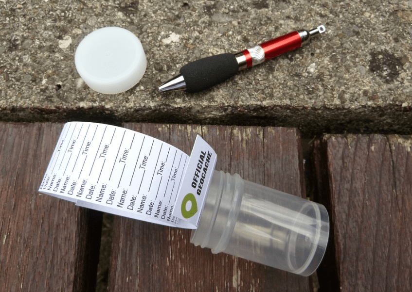 geocache’s logbook for monitoring purposes