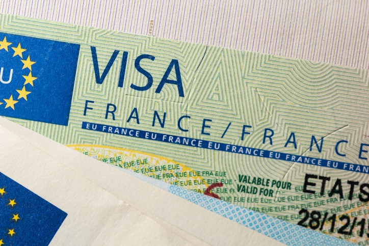 Schengen visa in the passport. Issued by the French Embassy