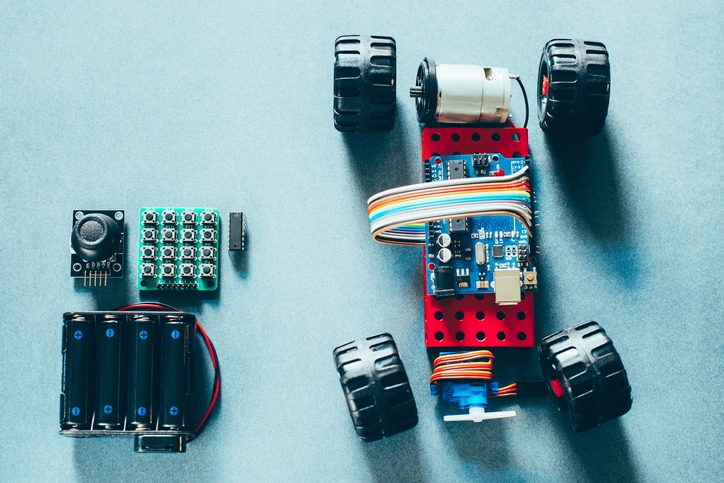 A RC truck project with batteries