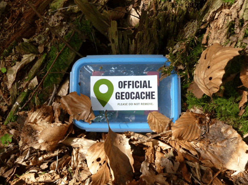 geocaches scattered in forests