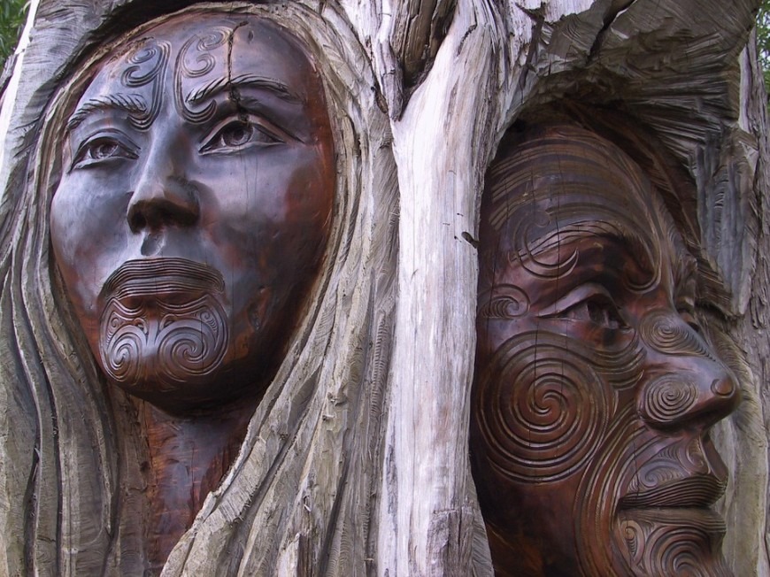 wood carving face of women
