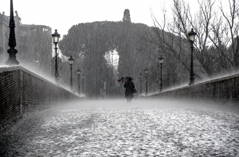 person walking under the rain, wet, raindrops, walking, alone, umbrella