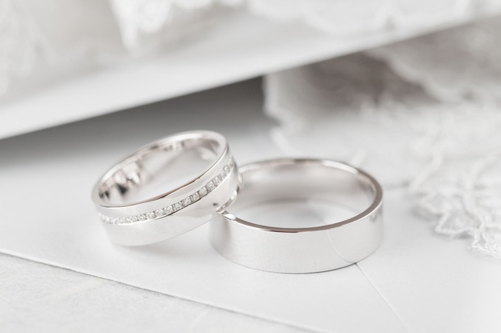 Closeup wedding rings